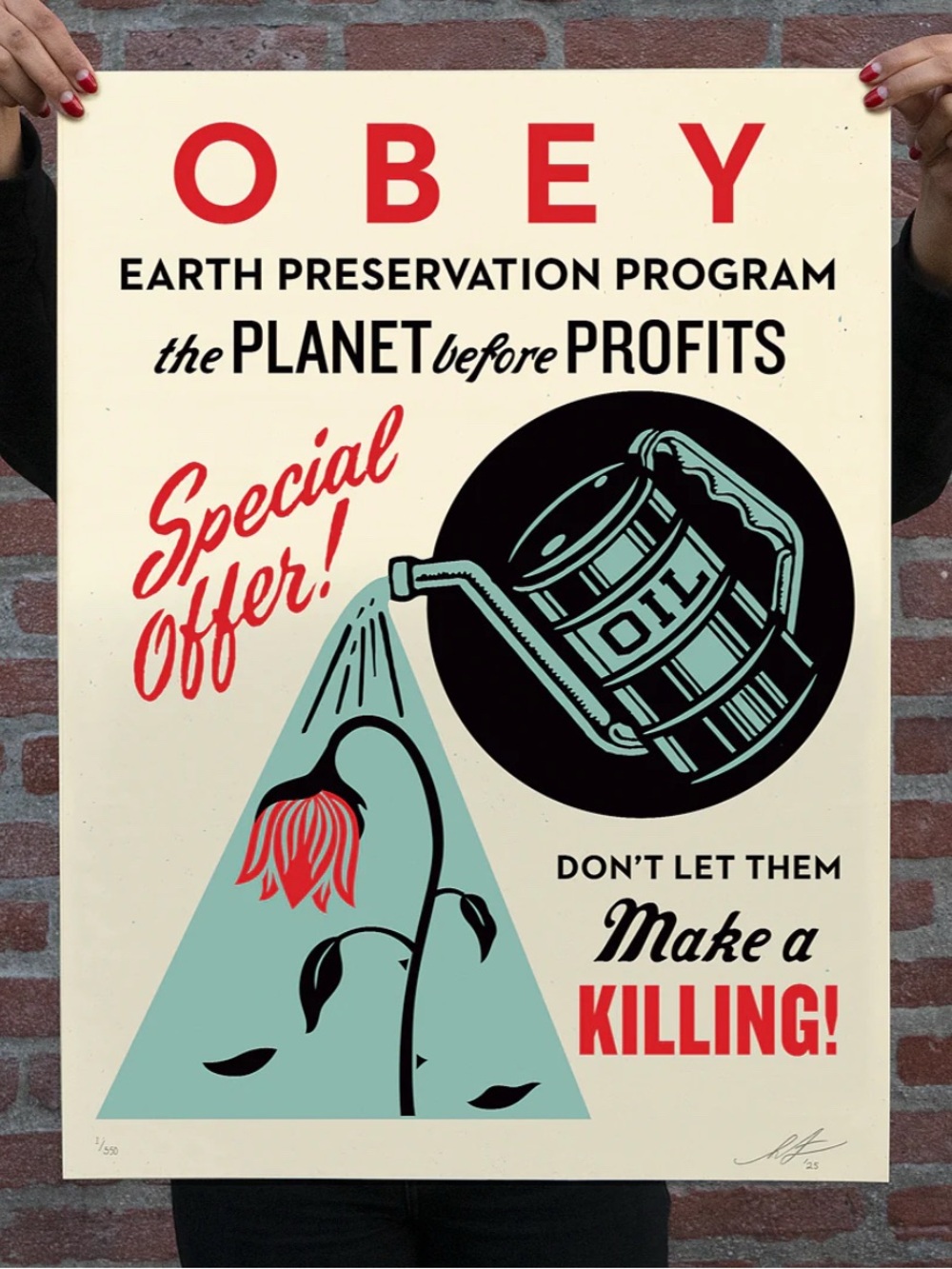 Shepard Fairey Obey Giant Earth Preservation Signed /550